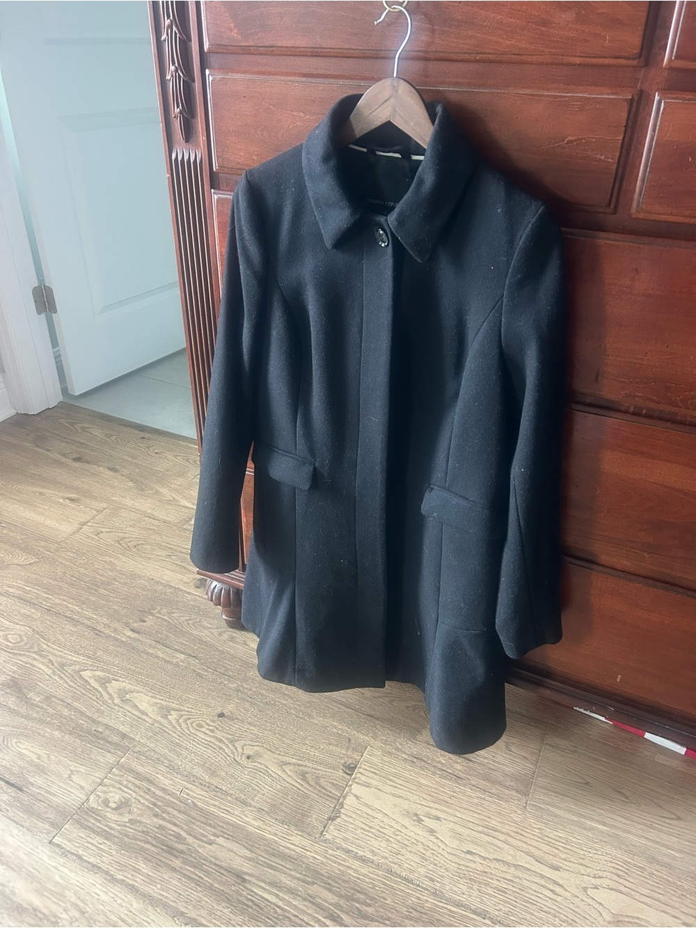 Banana Republic Black Wool Pea Coat